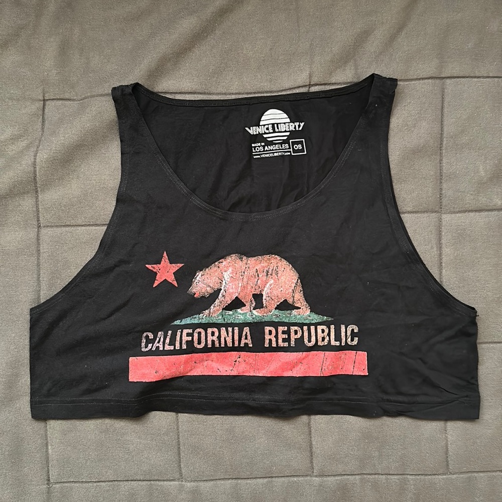 Black California Republic logo crop top size OS